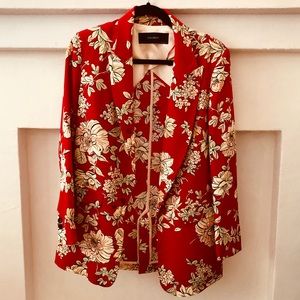 Zara Red Floral Blazer